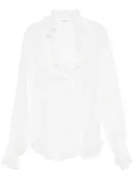 Блузка с оборками Ermanno Scervino, белый