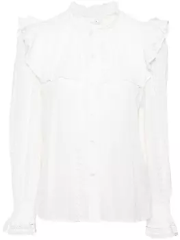 Блузка с оборками и вышивкой MARANT TOILE, белый