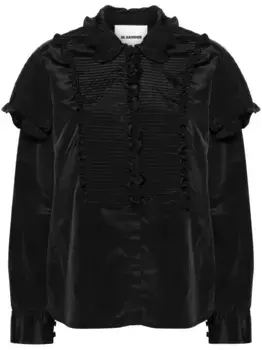 Блузка с оборками JIL SANDER, черный
