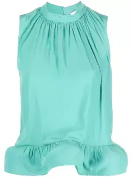 Блузка с оборками Lanvin, зеленый