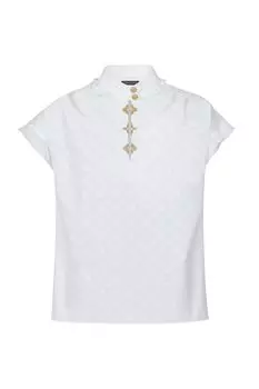 Блузка с оборками Louis Vuitton, белый