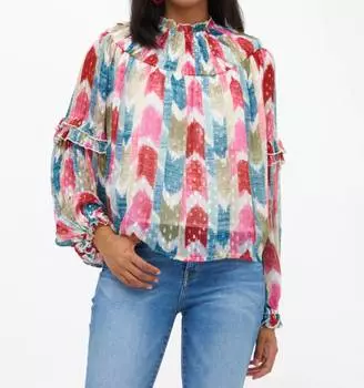 Блузка с оборками на рукавах в цвете «Teal» Oliphant