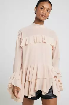 Блузка с оборками River Island, розовый