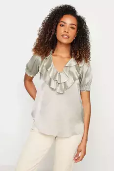 Блузка с оборками спереди M&Co, металлик