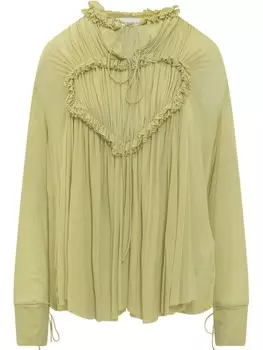 Блузка с оборками Victoria Beckham, зеленый