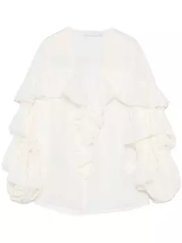 Блузка с оборками ZIMMERMANN, белый