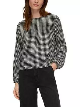 Блузка s.Oliver, черный/белый