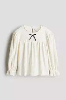Блузка с отделкой пико H&M, бежевый