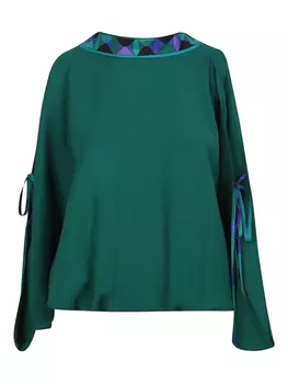 Блузка с открытой спиной PUCCI, зеленый