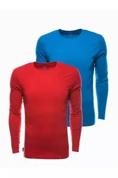 Блузка с овальным вырезом – 2 шт OMBRE, красный, синий