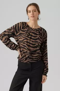 Блузка с овальным вырезом Vero Moda, черный