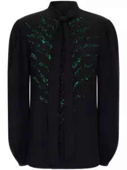 Блузка с пайетками Roberto Cavalli, черный