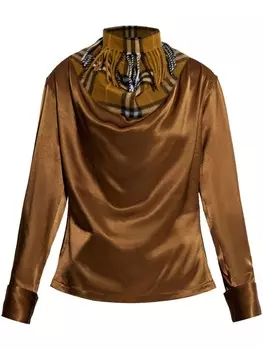 Блузка с панелями Burberry, коричневый