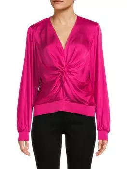 Блузка с перекрученной передней частью Donna Karan, цвет Magenta Pink