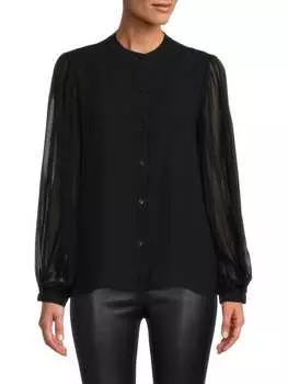Блузка с плиссированными рукавами Calvin Klein Black