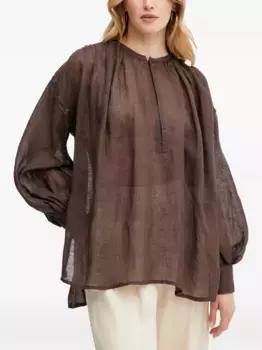 Блузка с плиссированными рукавами-фонариками LUISA SPAGNOLI