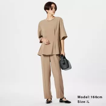 Блузка с подкладкой по талии и брюки PLST, бежевый