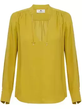 Блузка с подвеской-логотипом Elisabetta Franchi, желтый