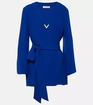 Блузка с поясом VGold Cady Couture Valentino, цвет lapis lazuli