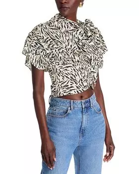 Блузка с принтом Aiko и завязкой на шее Ronny Kobo, мультиколор