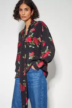 Блузка с принтом Deven Rose Monsoon, черный