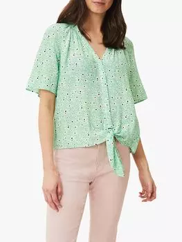 Блузка с принтом Diana Sprig и завязкой спереди Phase Eight, зеленый