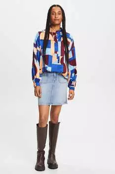 Блузка с принтом Esprit, бургундия