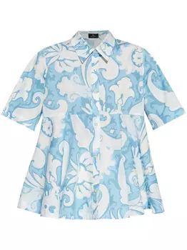 Блузка с принтом ETRO, синий