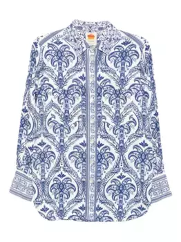 Блузка с принтом FARM Rio, синий