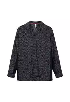 Блузка с принтом и эластичными вставками sheego, цвет Schwarz Gemustert