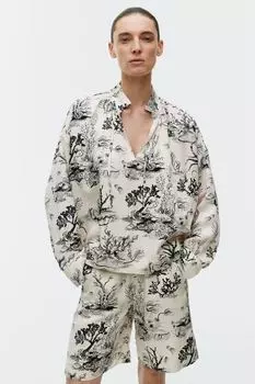 Блузка с принтом и кулиской Arket, бежевый