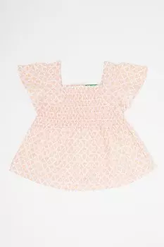 Блузка с принтом и квадратным вырезом United Colors Of Benetton, белый