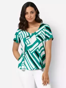 Блузка с принтом Inspirations Inspirationen, изумрудный