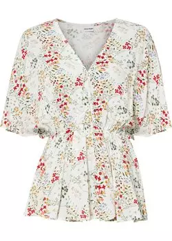 Блузка с принтом из экологически чистой вискозы Bodyflirt, белый