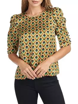 Блузка с принтом Jilian Daniel Rainn, цвет Ivory Multi