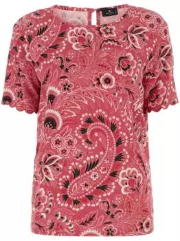 Блузка с принтом пейсли ETRO, красный