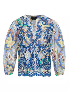 Блузка с принтом пейсли ETRO, синий