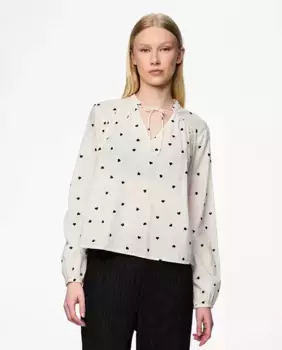 Блузка с принтом Pieces, белый