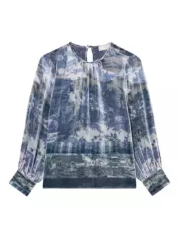Блузка с принтом Pierre-Louis Mascia, синий