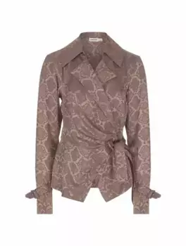 Блузка с принтом питона Simkhai, коричневый