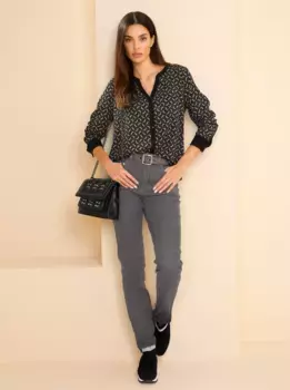 Блузка с принтом RICK CARDONA by Heine, цвет Schwarz-Rot-Gemustert