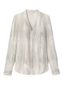 Блузка с принтом тай-дай Lafayette 148, серый