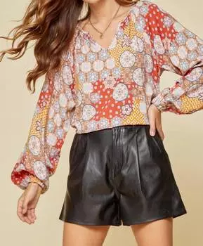 Блузка с принтом в стиле ретро, многоцветная ANDREE BY UNIT, цвет multi