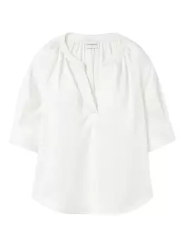 Блузка с присборенным вырезом горловины Claudie Pierlot, белый