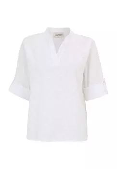 Блузка с разрезом, хлопок, женская CARTOON, цвет Bright White