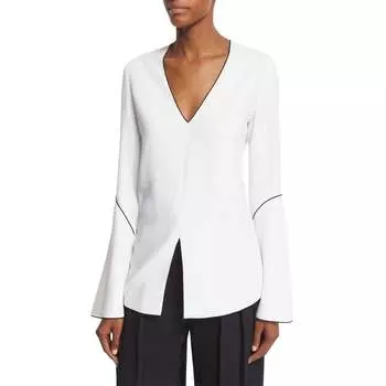 Блузка с разрезом по низу белого цвета Derek Lam 10 Crosby