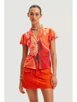 Блузка с рубашкой Desigual, оранжевый