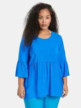 Блузка с рукавами 3/4 Samoon, синий