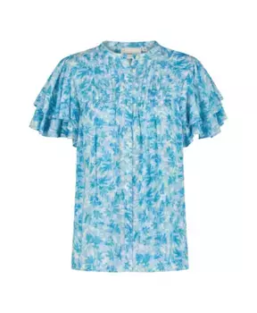 Блузка с рукавами бабочками Fabienne Chapot, синий