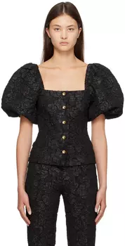 Блузка с рукавами-фонариками GANNI